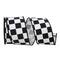 JAM Paper 2.5" x 10yd. Black & White Raceway Check Wired Ribbon